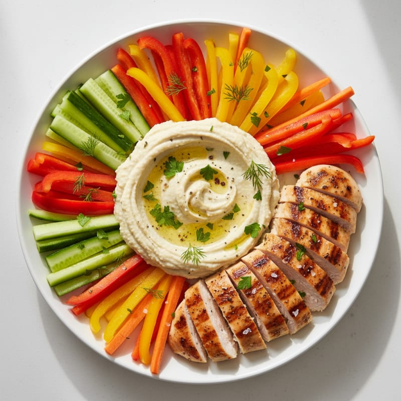 Creamy Herb Hummus and Vegetable Platter