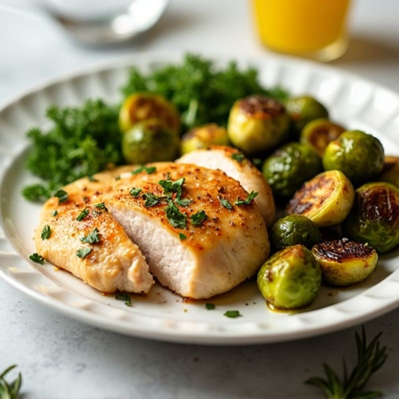 Sheet Pan Lemon Herb Chicken with Roasted Brussels Sprouts