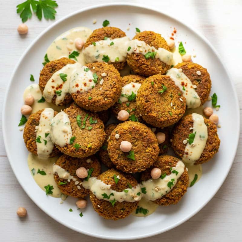 Crispy Falafel with Zesty Lemon Tahini