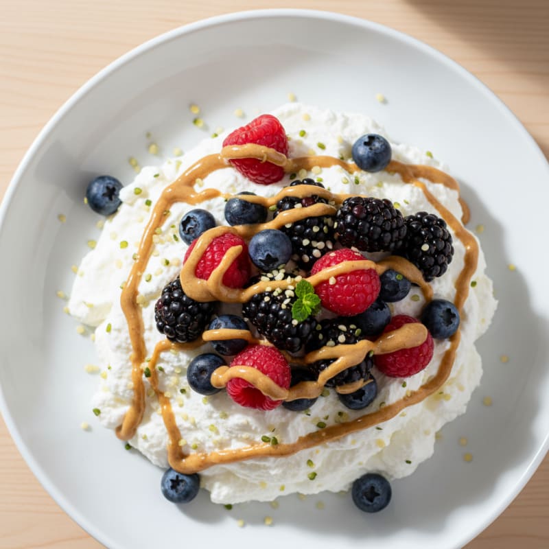 Silky Greek Yogurt Protein Mousse with Berries