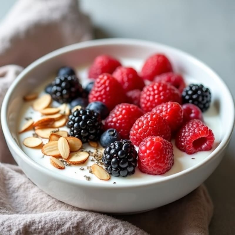 Silky Protein Yogurt Bowl with Mixed Berries