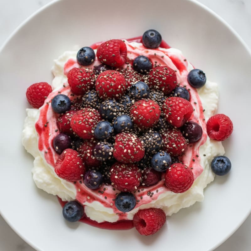 Creamy Greek Yogurt Protein Mousse with Mixed Berries