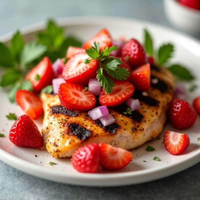 Grilled Chicken with Fresh Strawberry Lime Salsa