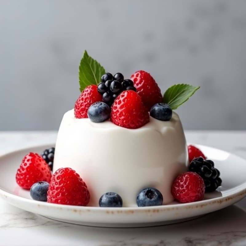 Silky Greek Yogurt Protein Mousse with Mixed Berries