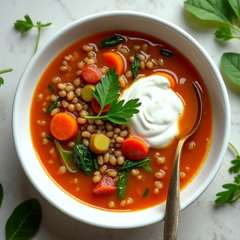 Hearty Vegetable Lentil Soup with Fresh Herbs