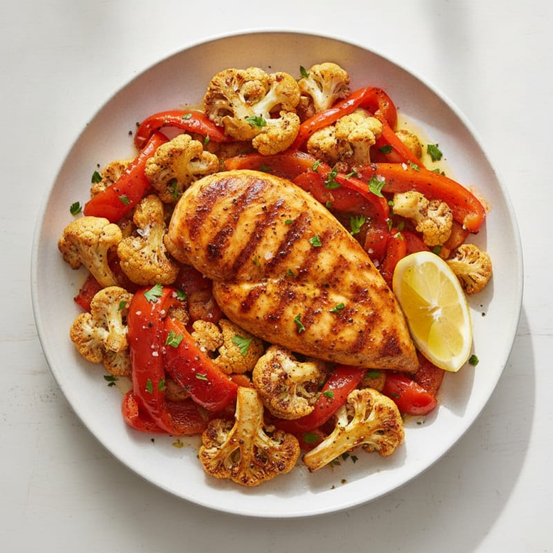 Spicy Harissa Chicken with Roasted Vegetables