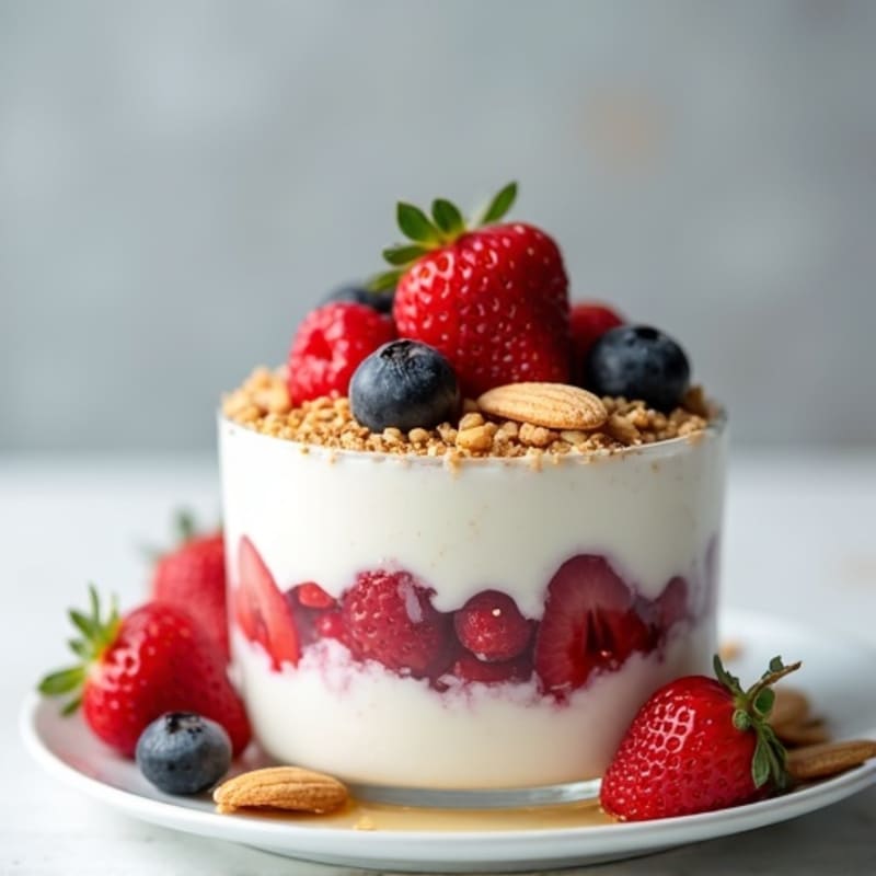 Greek Yogurt Protein Parfait with Mixed Berries