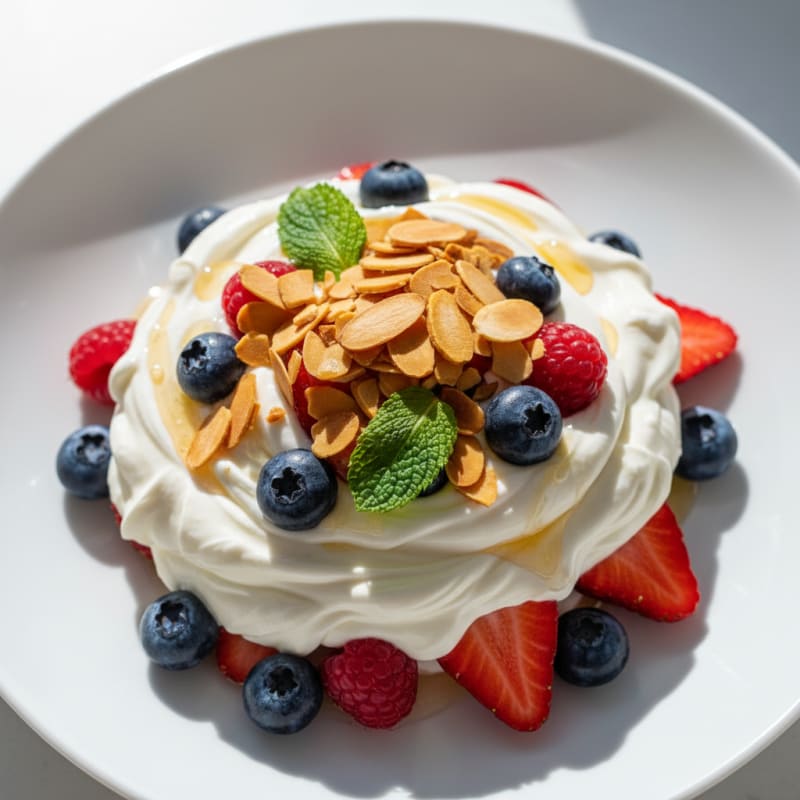 Greek Yogurt Protein Parfait with Berries and Almonds