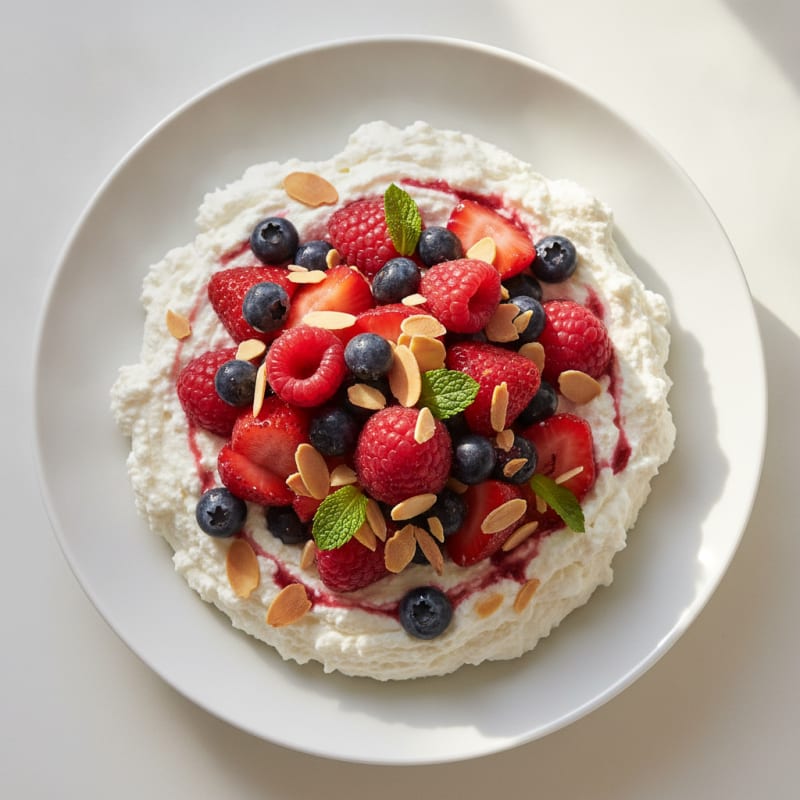 Greek Yogurt Protein Mousse with Mixed Berries