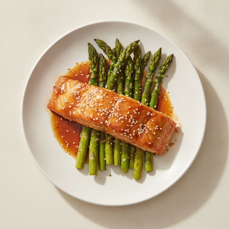 Teriyaki-Glazed Salmon with Roasted Asparagus