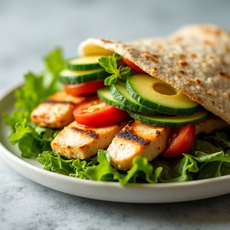 Lemon Herb Grilled Chicken Wrap with Crisp Greens