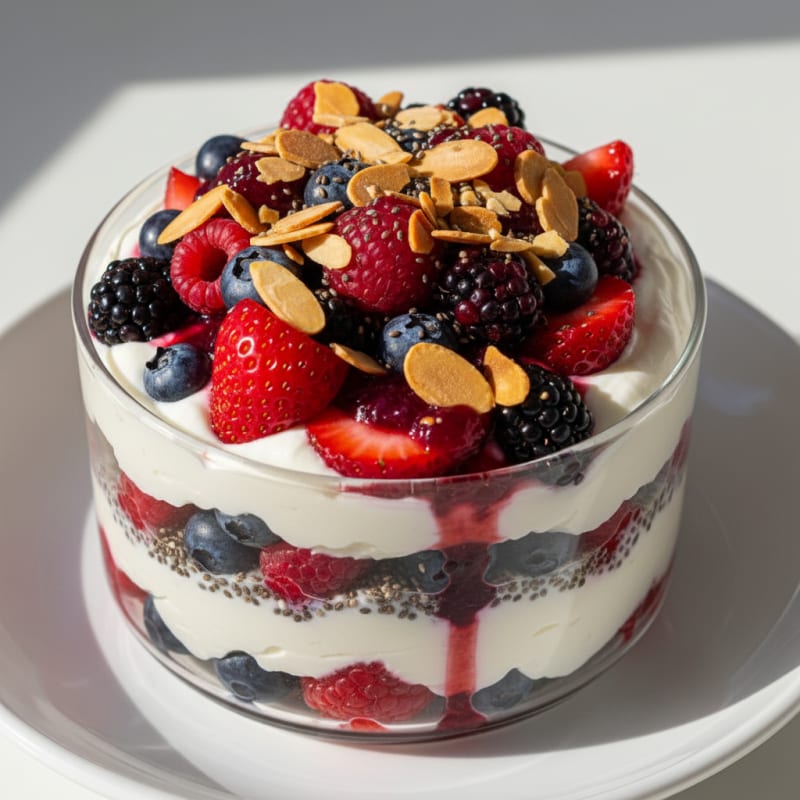 Creamy Greek Yogurt Protein Parfait with Mixed Berries