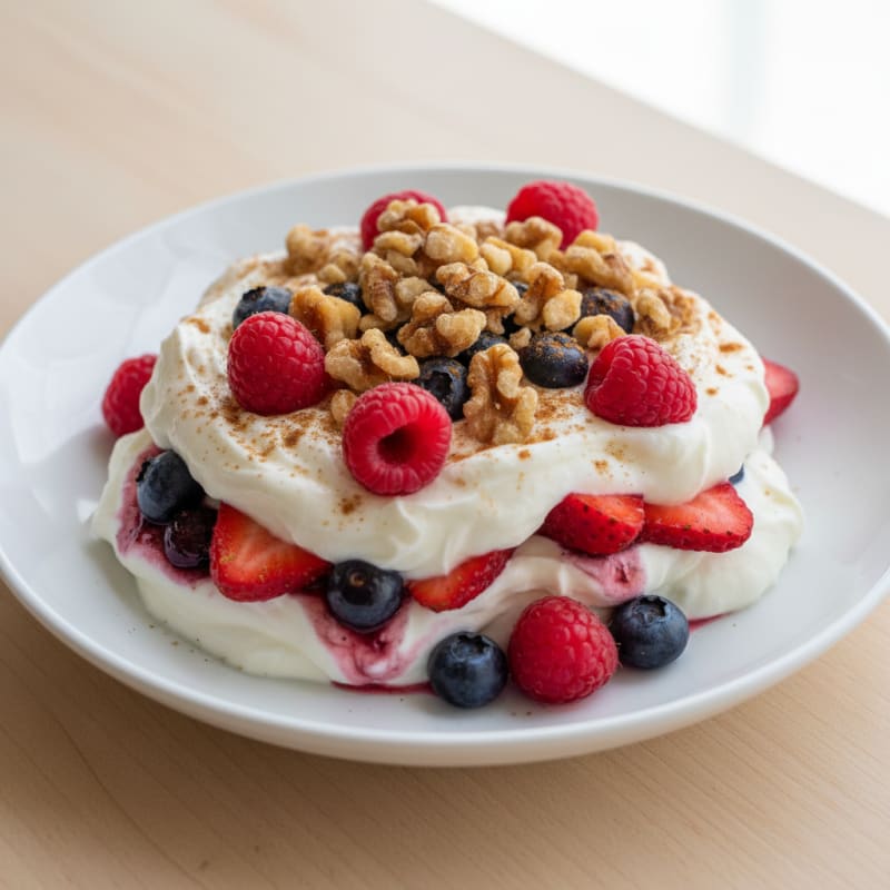 Greek Yogurt Protein Parfait with Mixed Berries