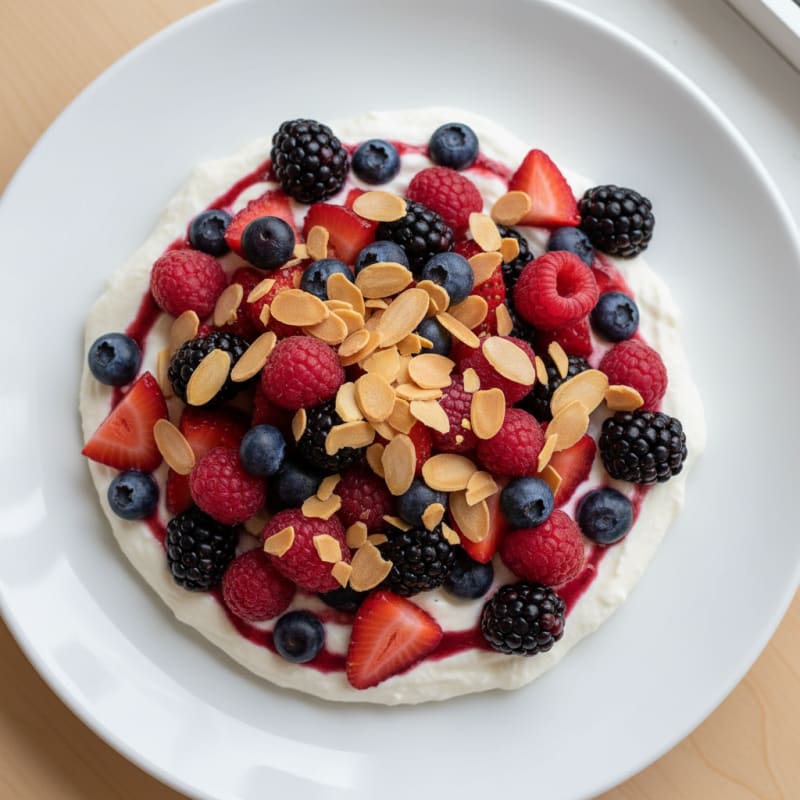 Silky Greek Yogurt Protein Mousse with Mixed Berries