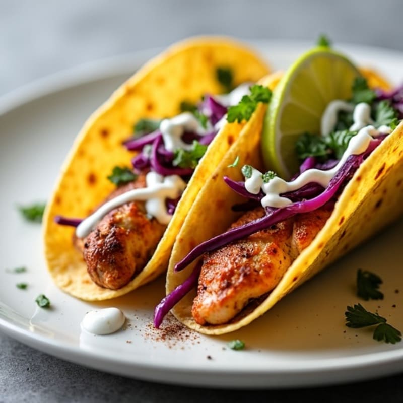 Spicy Chicken Tacos with Crunchy Cabbage Slaw