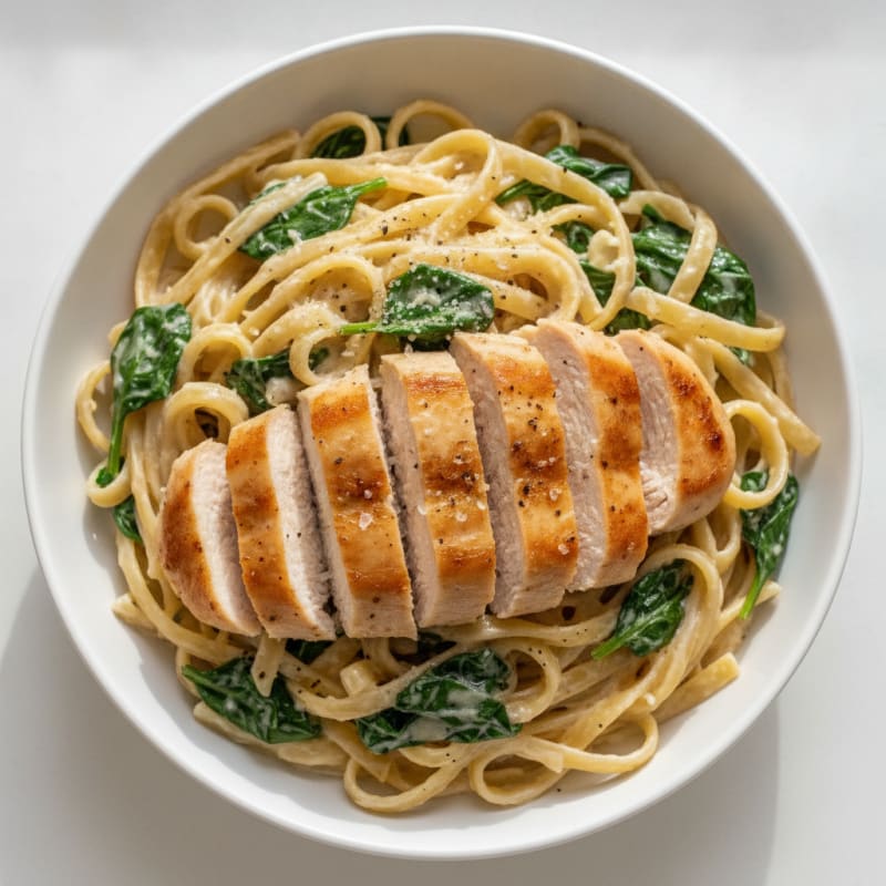 Creamy Garlic Parmesan Chicken Fettuccine
