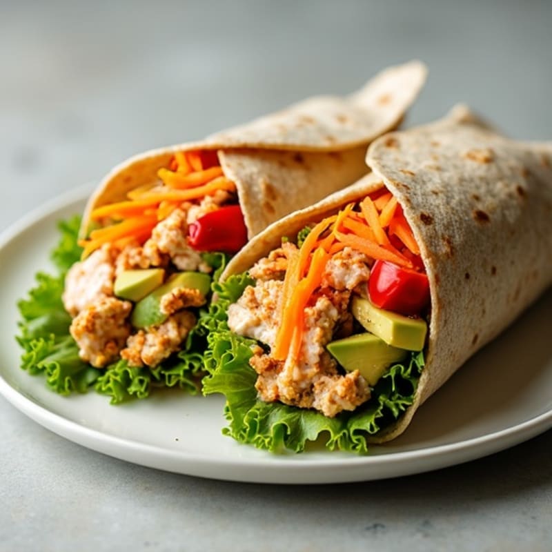 Fresh Spicy Tuna and Crisp Veggie Wraps