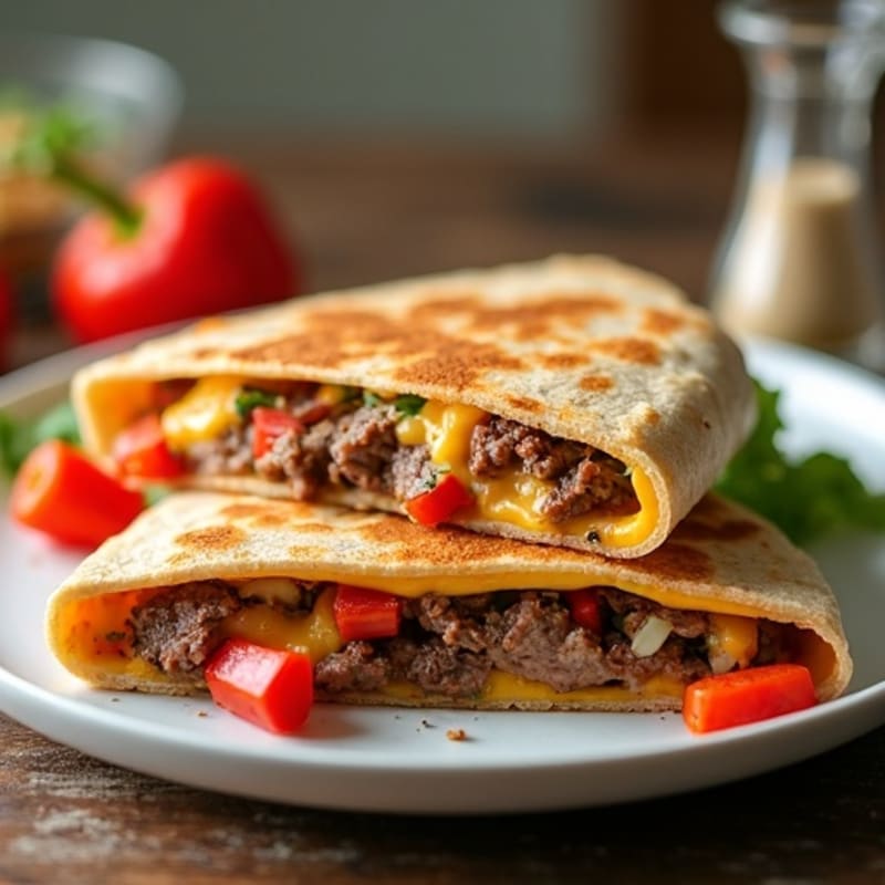 Crispy Whole Wheat Steak and Cheesy Veggie Quesadillas