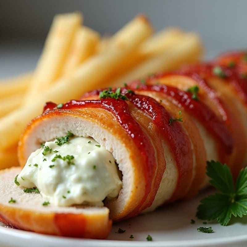 Creamy Jalapeño-Stuffed Chicken Wrapped in Crispy Bacon