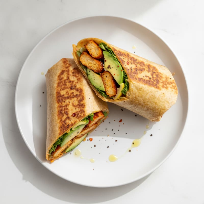 Spicy MorningStar Chicken Avocado Wrap