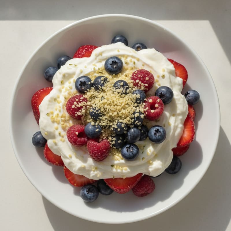 Greek Yogurt Protein Parfait with Mixed Berries