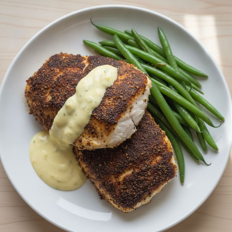 Cajun Blackened Catfish with Lemon Aioli