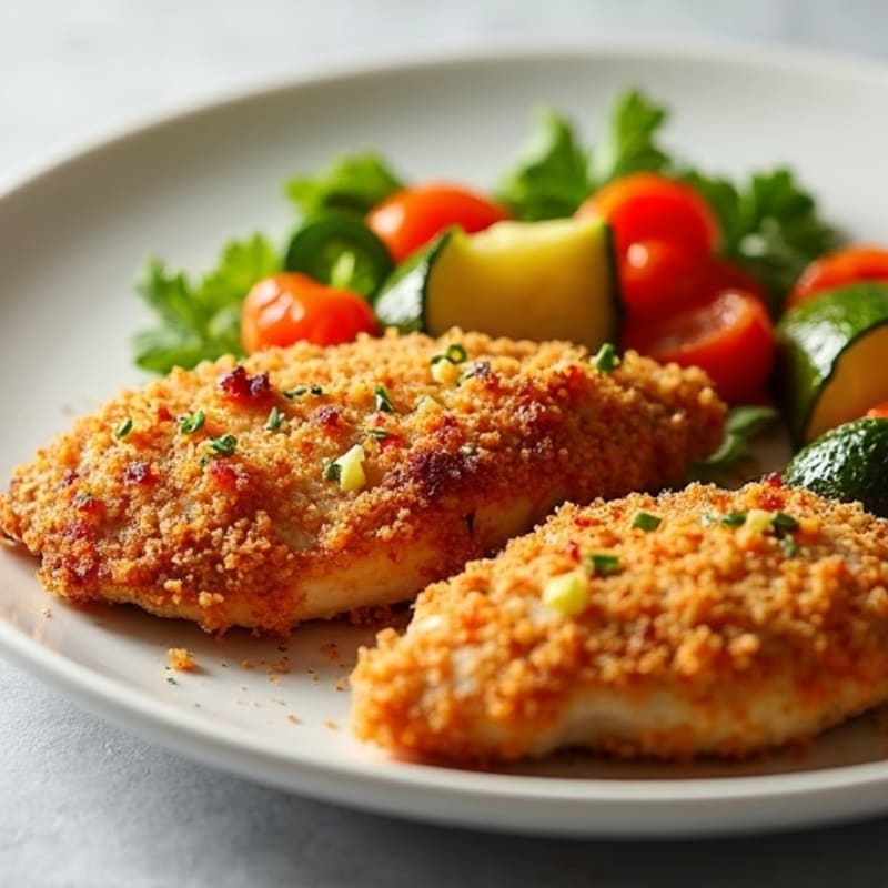 Crispy Baked Buttermilk Chicken with Roasted Vegetables