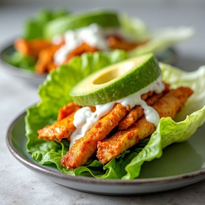 Spicy Buffalo Ranch Chicken Lettuce Wrap