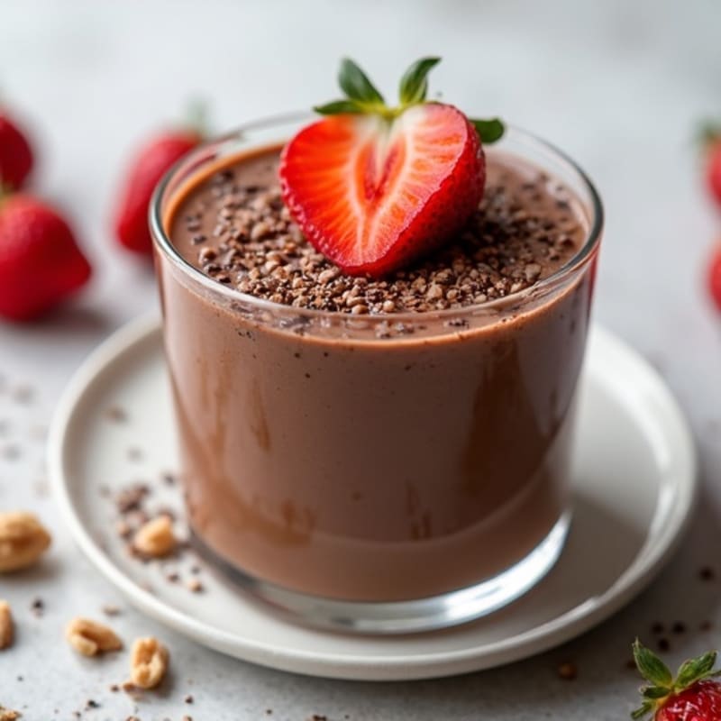 Silky Chocolate Protein Pudding with Chia Seeds