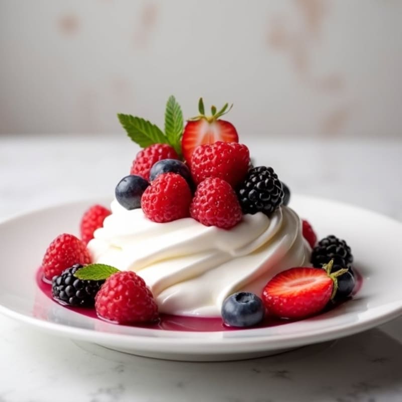 Greek Yogurt Protein Mousse with Mixed Berries