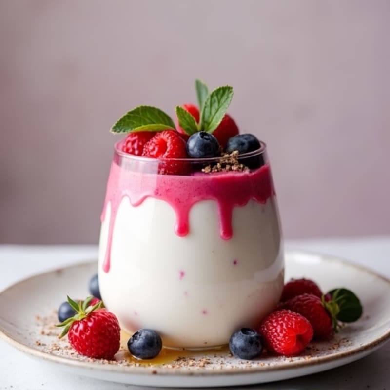 Greek Yogurt Protein Mousse with Mixed Berries