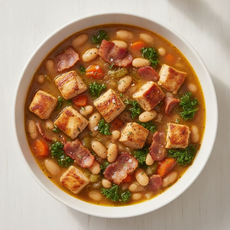 Chicken and Bacon Stew with Cannellini Beans