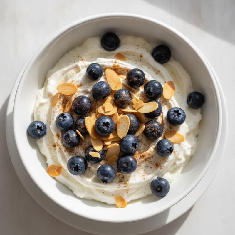 Creamy Greek Yogurt Protein Bowl with Almonds and Berries