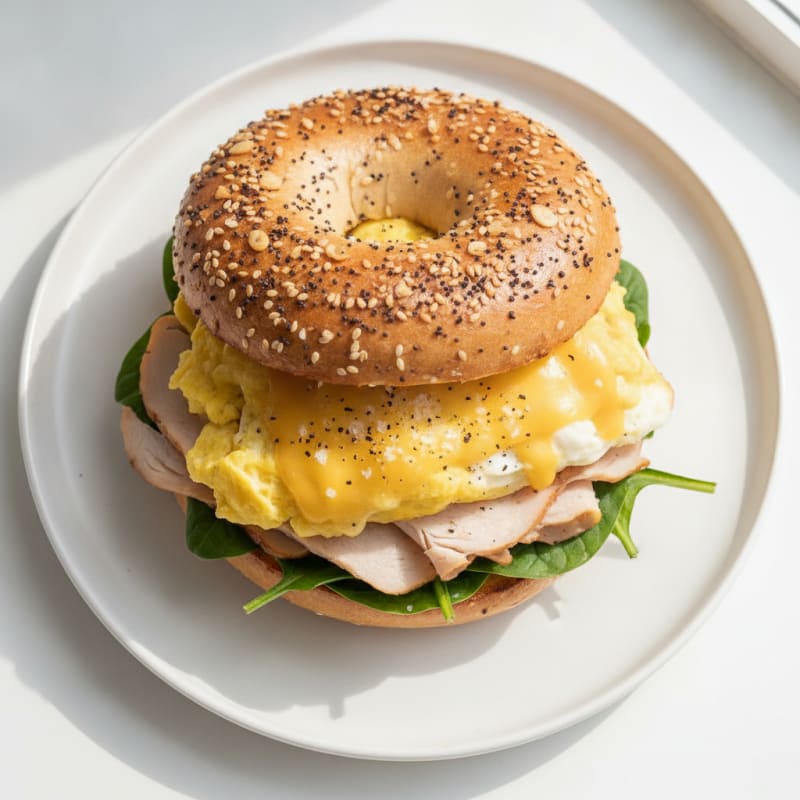 Everything Bagel Egg and Cheese Sandwich