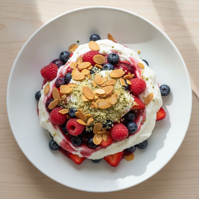 Greek Yogurt Protein Parfait with Mixed Berries