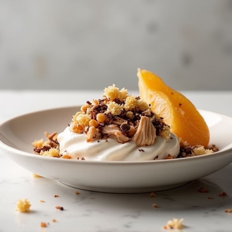 Chicken Protein Pudding with Greek Yogurt and Dark Chocolate