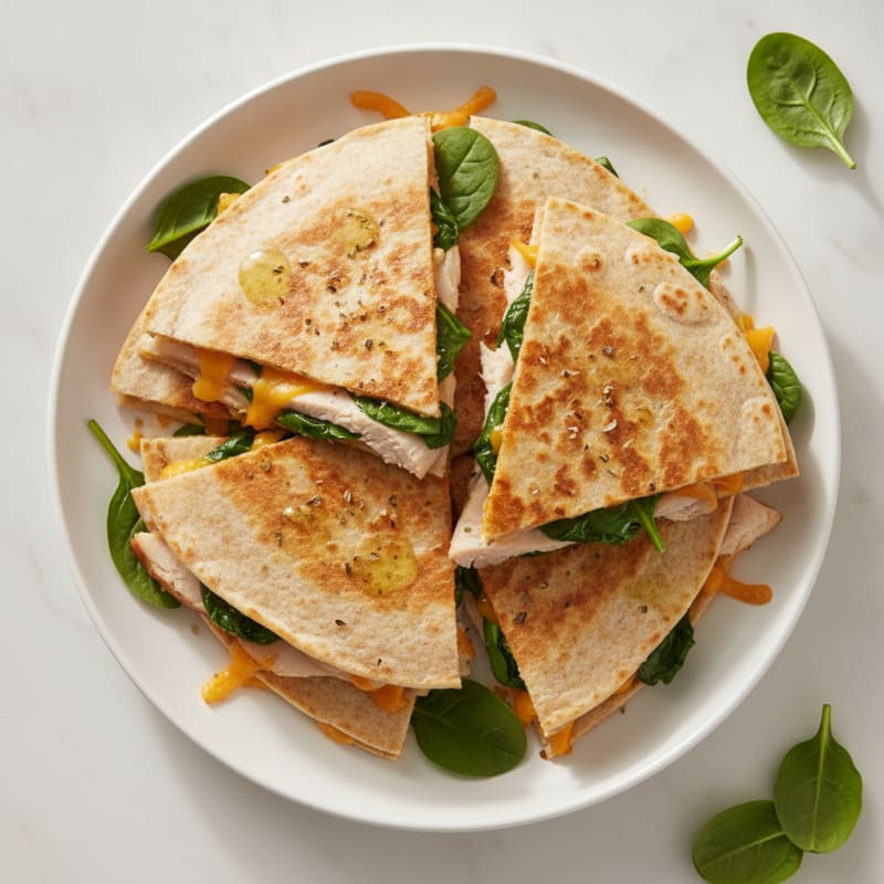 Turkey and Sharp Cheddar Whole Wheat Quesadilla