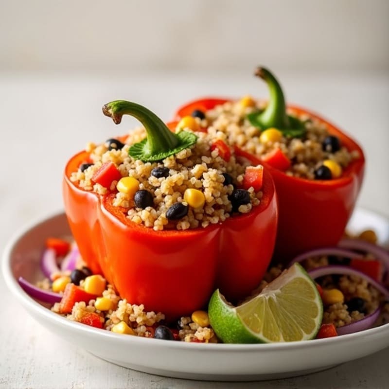 Roasted Zesty Quinoa Stuffed Peppers