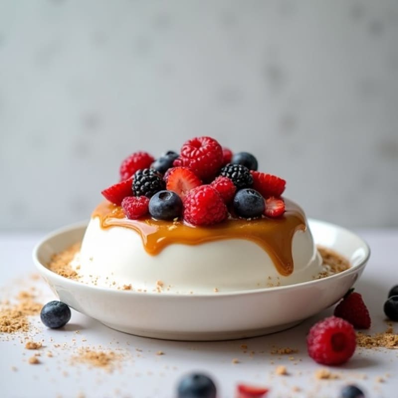 Greek Yogurt Protein Pudding with Mixed Berries