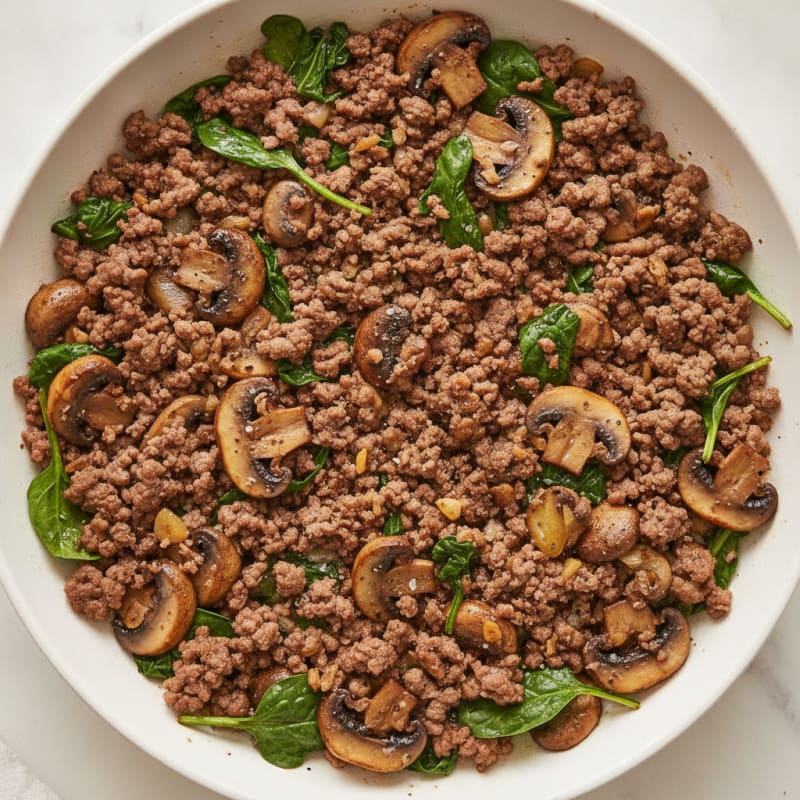 Savory Ground Beef and Mushroom Skillet