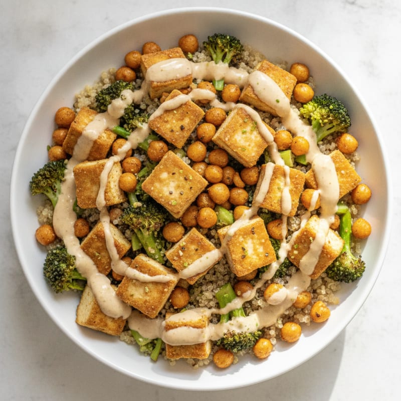 Roasted Vegetable Buddha Bowl with Tahini