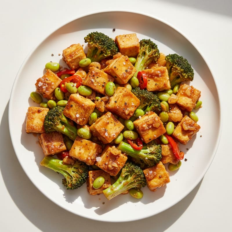 Ginger-Garlic Tofu and Broccoli Stir-Fry
