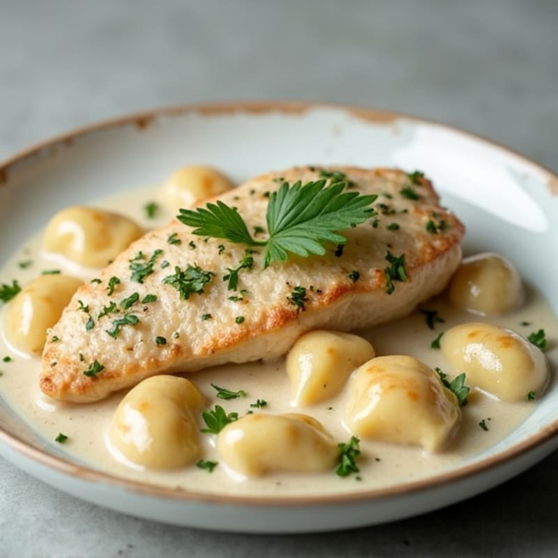 Wholesome Creamy Chicken with Light Herb Dumplings