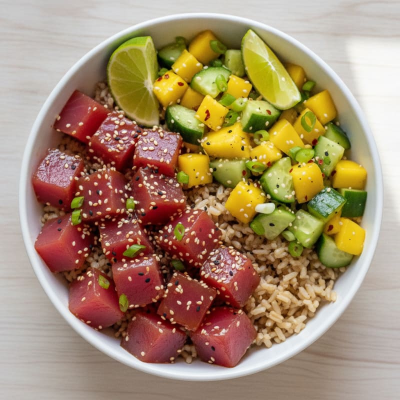 Ahi Tuna Poke Bowl with Tropical Salsa