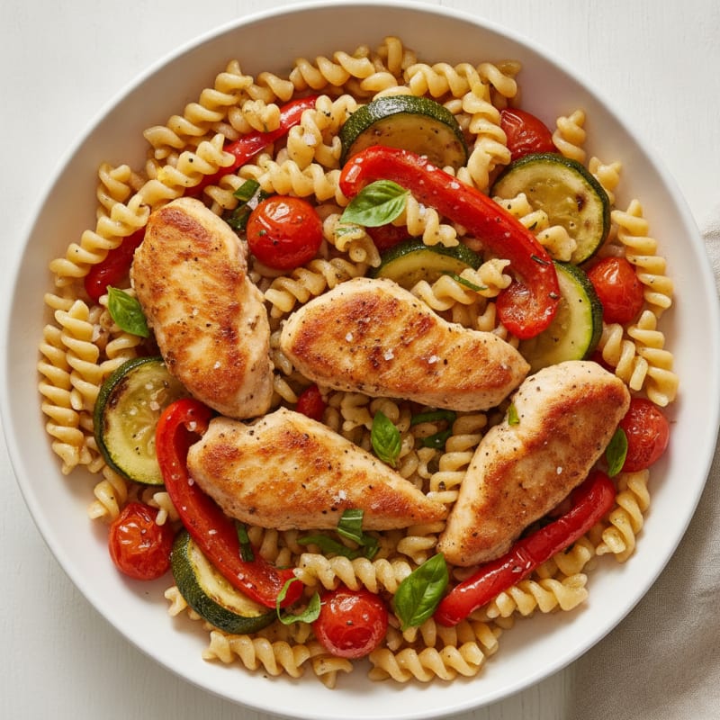 Hearty Pasta with Roasted Vegetables