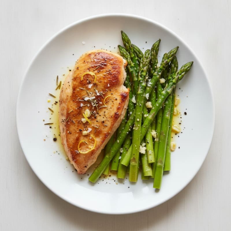 Lemon-Herb Roasted Chicken with Asparagus