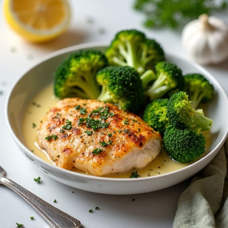 Lemon Herb Chicken with Crispy Roasted Broccoli