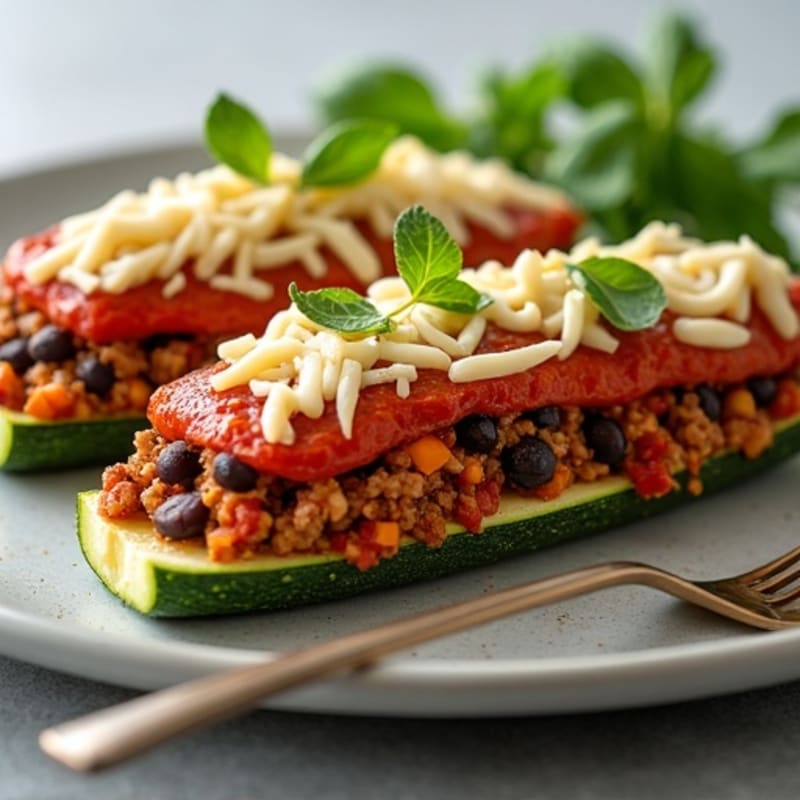 Hearty Meat Lover's Stuffed Zucchini Boats
