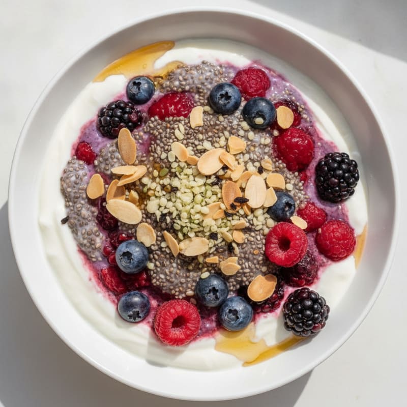High-Protein Chia Berry Yogurt Parfait