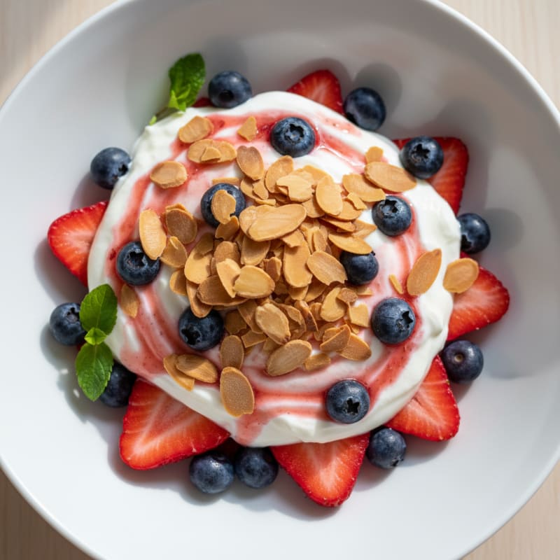Greek Yogurt Berry Parfait with Almonds